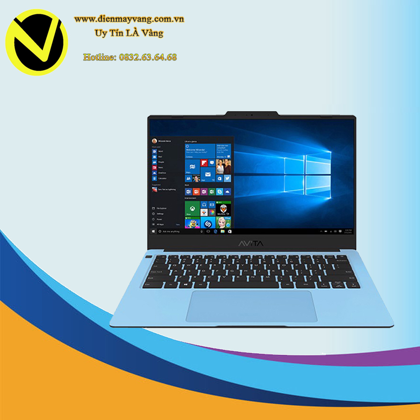 Máy tính xách tay AVITA NS14A9 (R5-4500U, 8GB, 512GB SSD, 14" FHD, UMA, Win10, Balô, Azure Blue,  NS14A9VNV561-ABAB)