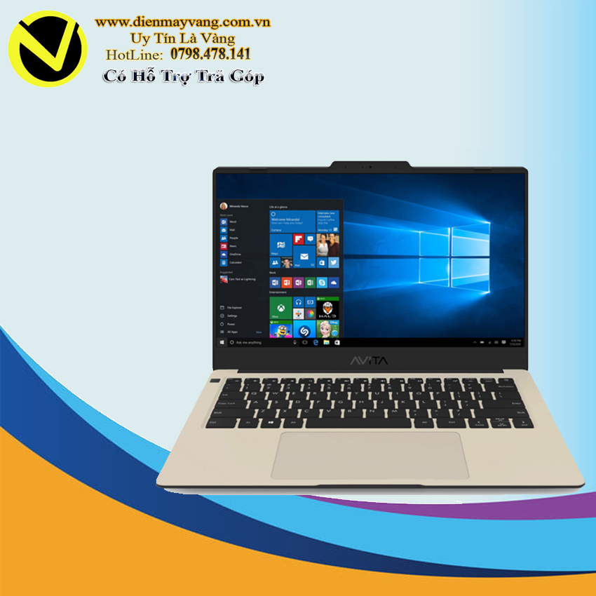 Máy tính xách tay AVITA NS14A9 (R5-4500U, 8GB, 512GB SSD, 14" FHD, UMA, Win10, Unicorn Gold, NS14A9VNV561-UGA)