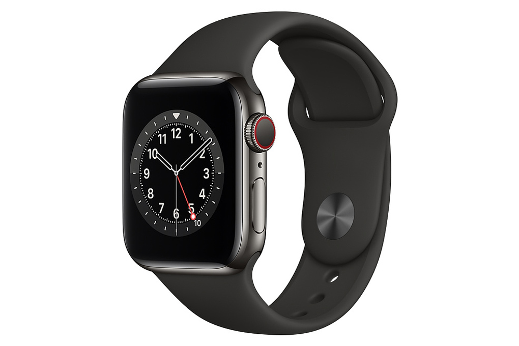 Apple Watch S6 44mm (LTE) Silver Graphite Stainless Case (Black,White) Sport 