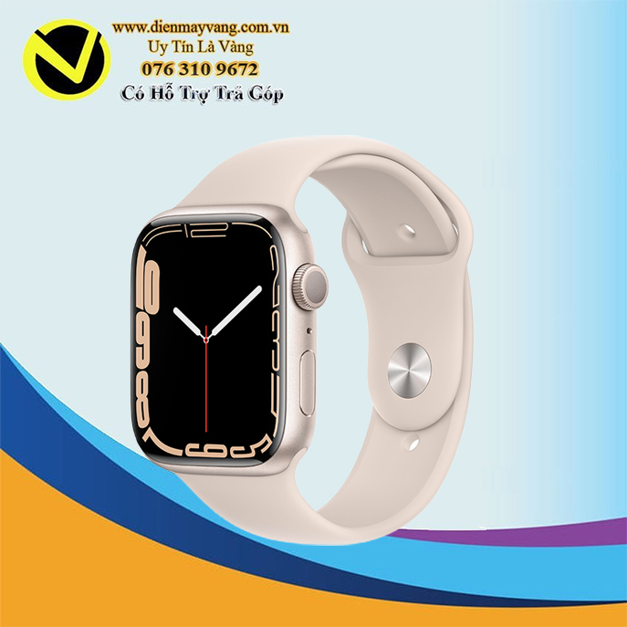 MKMY3 – Apple Watch Series 7 | 41mm | GPS – Viền nhôm Starlight, dây Sport Band Starlight