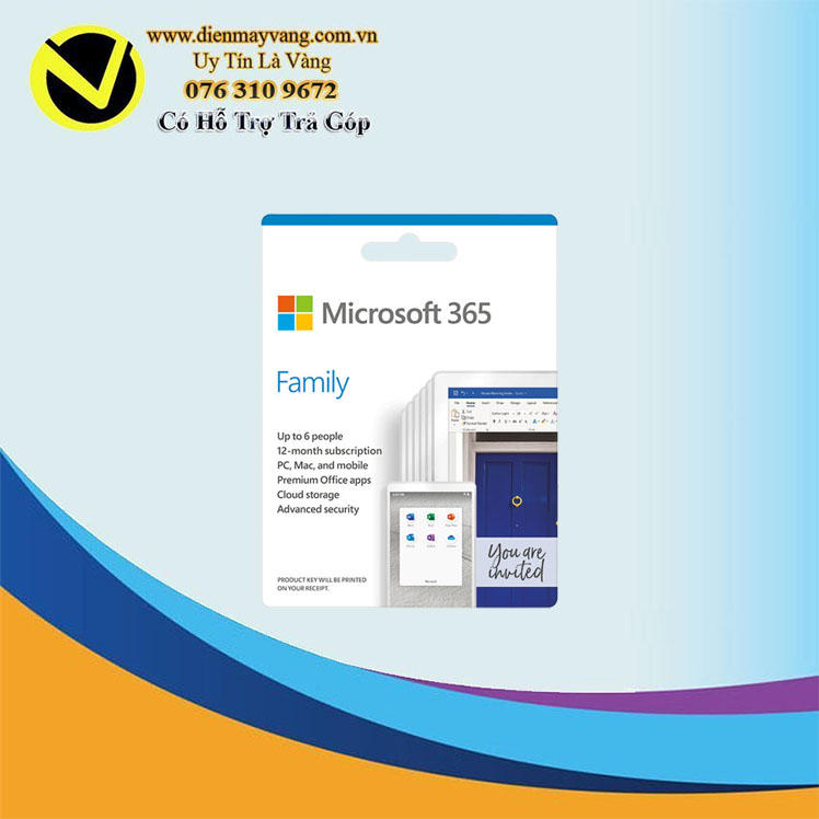 Phần mềm Microsoft 365 Family 32bit/x64 All Languages 1YR (6GQ-00083) - Key điện tử - (01 năm; 06 tài khoản; 30 thiết bị)